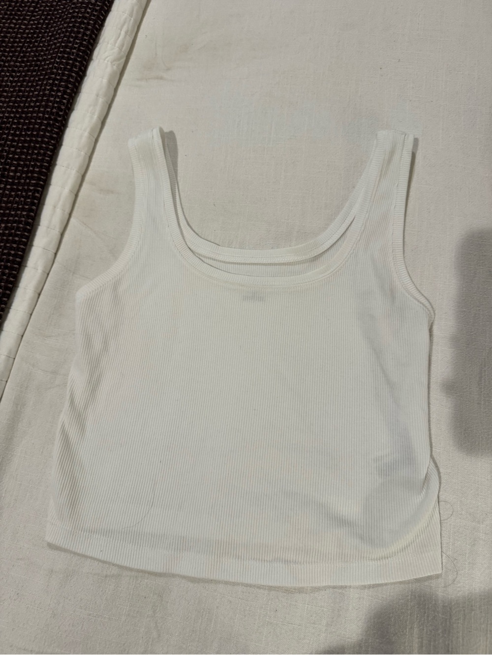 wild fable White Ribbed Scoop Neck Tank Top